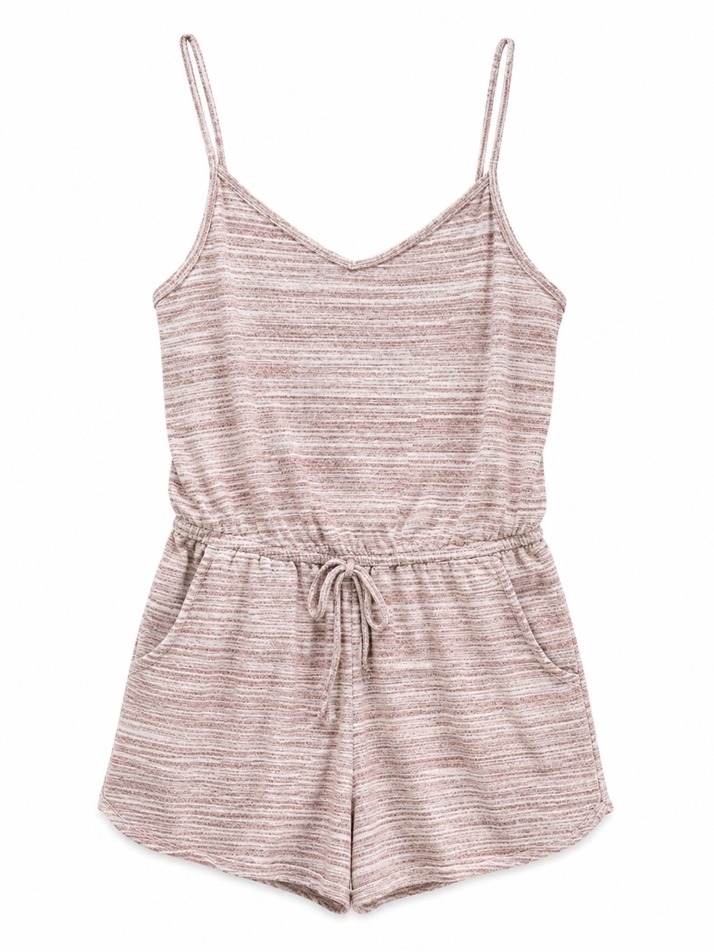 Mossimo Supply Co. Heathered Pink Strappy Romper - Picture 3 of 6
